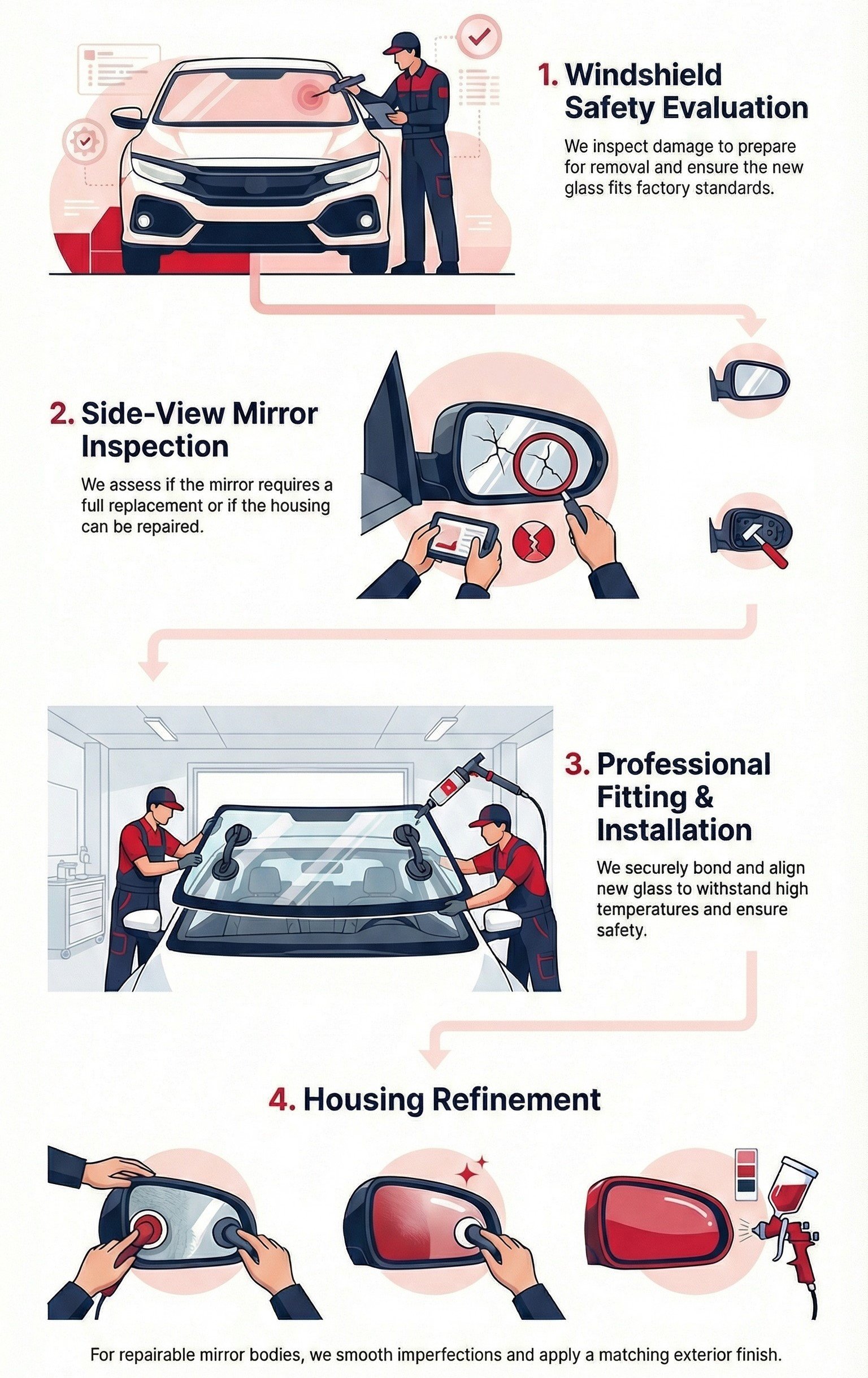 auto glass repair and replacement infographic